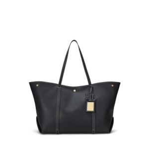 Pebbled+Leather+Emerie+Large+Tote+Black