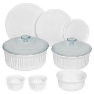 French+White+10pc+Ceramic+Round+Bakeware+Set