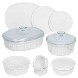 French+White+12pc+Ceramic+Round+%26+Oval+Bakeware+Set