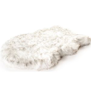 PAW+PupRug+Faux+Fur+Orthopedic+Dog+Bed+-+Curved+White+-++Small%2FMedium