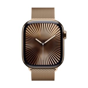 Watch+Series+10+GPS+%2B+Cellular+42mm+Gold+Titanium+Case+w%2F+Gold+Milanese+Loop