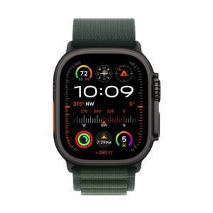 Watch+Ultra+2+GPS+%2B+Cellular+49mm+Black+Titan+Case+w%2F+Sm+Dark+Green+Alpine+Loop