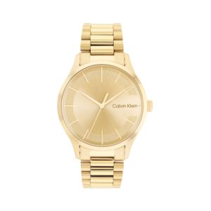 Unisex+C+Logo+Gold-Tone+Stainlesss+Steel+Watch+Gold+Dial