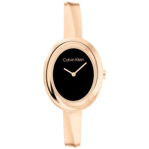 Ladies%27+Twisted+Bezel+Rose+Gold-Tone+Stainless+Steel+Bangle+Watch+Black+Dial