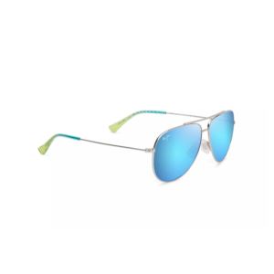 Hau%27oli+Polarized+Sunglasses+Shiny+Silver+Frame+Blue+Hawaii+Lens