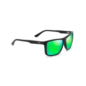 Mamalu+Bay+Polarized+Sunglasses+Matte+Black+Frame+MAUIGreen+Lens