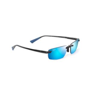 Ilikou+Polarized+Sunglasses+Shiny+Black+Frame+Blue+Hawaii+Lens