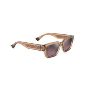 Kenui+Polarized+Sunglasses+Shiny+Light+Tan+Frame+Maui+Rose+Lens