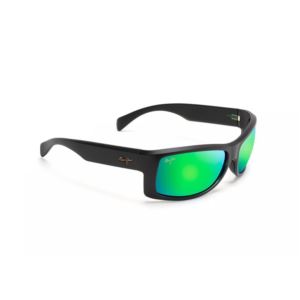 Equator+Polarized+Sunglasses+Matte+Black+w%2F+Olive+Frame+MAUIGreen+Lens