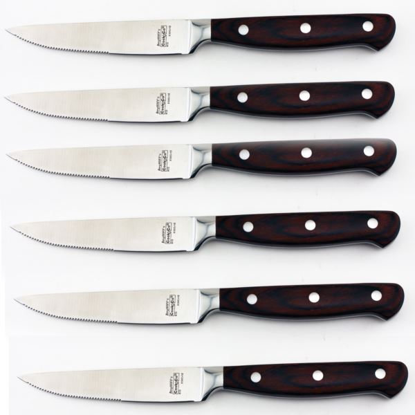 BergHOFF Pakka Wood 12 Stainless Steel Steak Knives, Set of 6