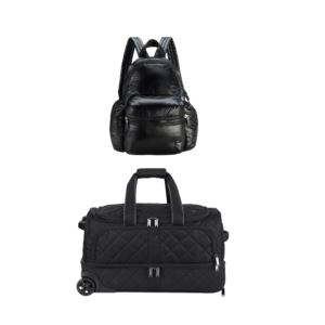 Rolling+Duffle+and+Backpack+Set+Black