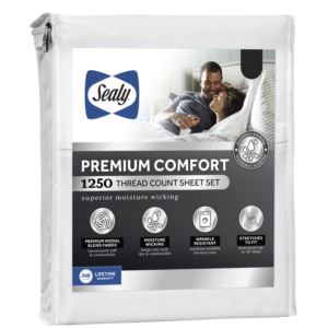 Sealy+Premium+Comfort+Sheet+Sets+-+White+-+Queen