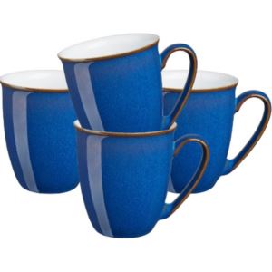 Denby+Imperial+Blue+Set+of+4+Coffee+Beaker%2FMugs