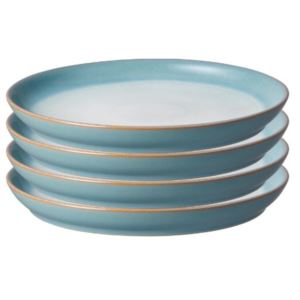 Denby+Azure+Haze+Coupe+Set+of+4+Dinner+Plates