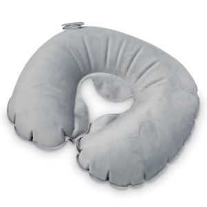 Compact+Inflatable+Neck+Pillow+w%2F+Pouch+Gray