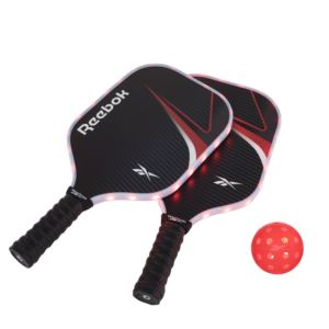 LED+2pc+Fiberglass+Pickleball+Set+Red