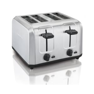 Brushed+Stainless+Steel+4-Slice+Toaster+w%2F+Extra+Wide+Slots