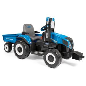 New+Holland+T3+Tractor+%26+Trailer+12V+Ride-On+Blue