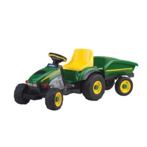 John+Deere+Farm+Tractor+with+Trailer+Pedal+Powered+Ride-On+Green