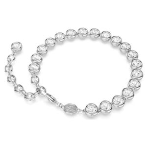 Swarovski+Imber+Tennis+Bracelet+Round+Cut%2C+White%2C+Rhodium+Plated