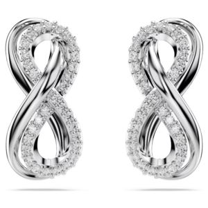 Swarovski+Hyperbola+Stud+Earrings+Infinity%2C+White%2C+Rhodium+Plated