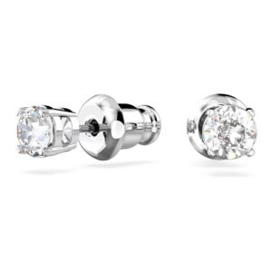 Swarovski+Attract+Stud+Earrings+Round+Cut+-+White