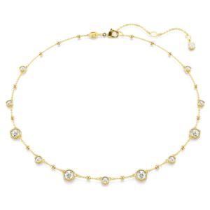 Swarovski+Imber+Necklace+Round+Cut%2C+Scattered+Design%2C+White%2C+Gold-Tone+Plated