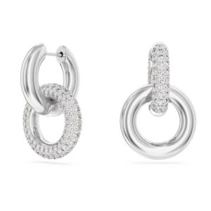 Swarovski+Dextera+Hoop+Earrings+with+Interlocking+Loop+-+White