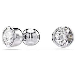 Swarovski+Imber+Stud+Earrings%2C+Round+Cut%2C+White%2C+Rhodium+Plated