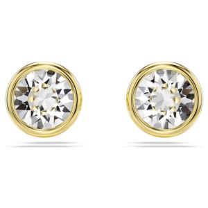 Swarovski+Imber+Stud+Earrings+Round+Cut%2C+White%2C+Gold-Tone+Plated