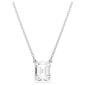 Swarovski+Stilla+Pendant%2C+Octagon+Cut%2C+White%2C+Rhodium+Plated