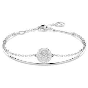 Swarovski+Meteora+Bangle+White%2C+Rhodium+Plated