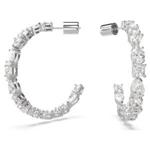 Swarovski+Mesmera+Hoop+Earrings+-+Mixed+Cuts+-+White