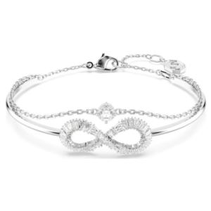 Swarovski+Hyperbola+Bangle+Infinity%2C+White%2C+Rhodium+Plated