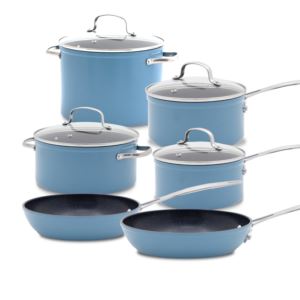 Duralon+Blue+10pc+Nonstick+Cookware+Set+Cozy+Blue