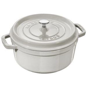 Staub+Cast+Iron+5.5-qt+Round+Dutch+Oven+-+White+Truffle