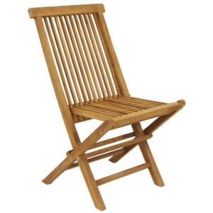 Sunnydaze+Hyannis+Teak+Outdoor+Folding+Patio+Chair+with+Slat+Back+-+1+Chair