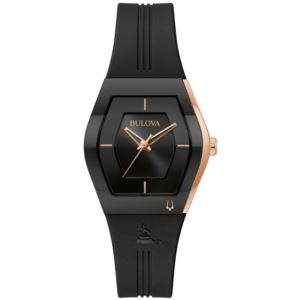 Ladies%27+Gemini+Latin+GRAMMY+Black+%26+Rose+Gold+Silicone+Strap+Watch+Black+Dial