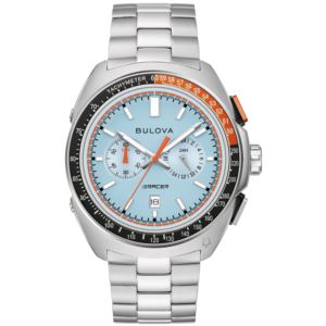 Men%27s+Racer+Chronograph+Silver-Tone+Stainles+Steel+Watch+Blue+Dial