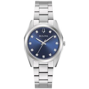 Ladies%27+Surveyor+Silver-Tone+Stainless+Steel+Watch+Blue+Dial