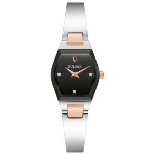 Ladies%27+Gemini+Two-Tone+Stainless+Steel+Watch+Black+Dial