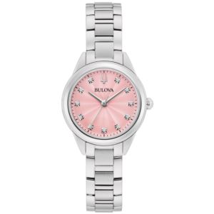 Ladies%27+Sutton+Silver-Tone+Stainless+Steel+Watch+Pink+Dial