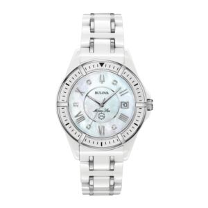 Ladies%27+Marine+Star+Series+L+White+Ceramic%26+Stainless+Steel+Watch+MOP+Dial