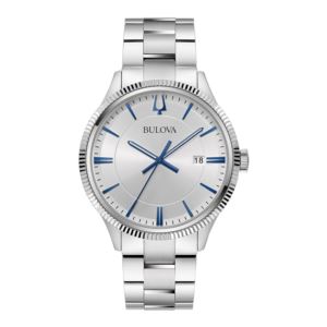 Men%27s+Classic+Collection+Silver-Tone+Stainless+Steel+Bracelet+Watch+Silver+Dial