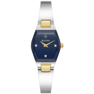 Ladies%27+Gemini+Two-Tone+Stainless+Steel+Watch+Deep+Blue+Dial