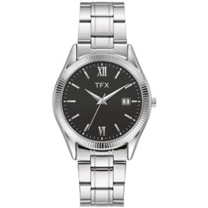 Men%27s+TFX+by+Bulova+Silver-Tone+Stainless+Steel+Watch+Black+Dial