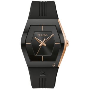 Men%27s+Gemini+Latin+GRAMMY+Black+%26+Rose+Gold+Silicone+Strap+Watch+Black+Dial