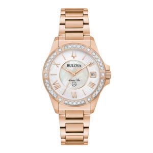 Ladies%27+Marine+Star+Series+L+Diamond+Rose+Gold-Tone+SS+Watch+White+MOP+Dial