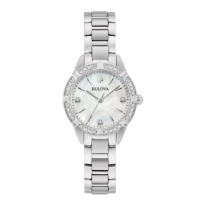 Ladies%27+Sutton+Slim+Diamond+Silver-Tone+Stainless+Steel+Watch+MOP+Dial