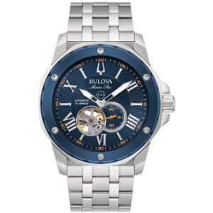 Men%27s+Marine+Star+Automatic+Silver-Tone+Stainless+Steel+Watch+Blue+Dial